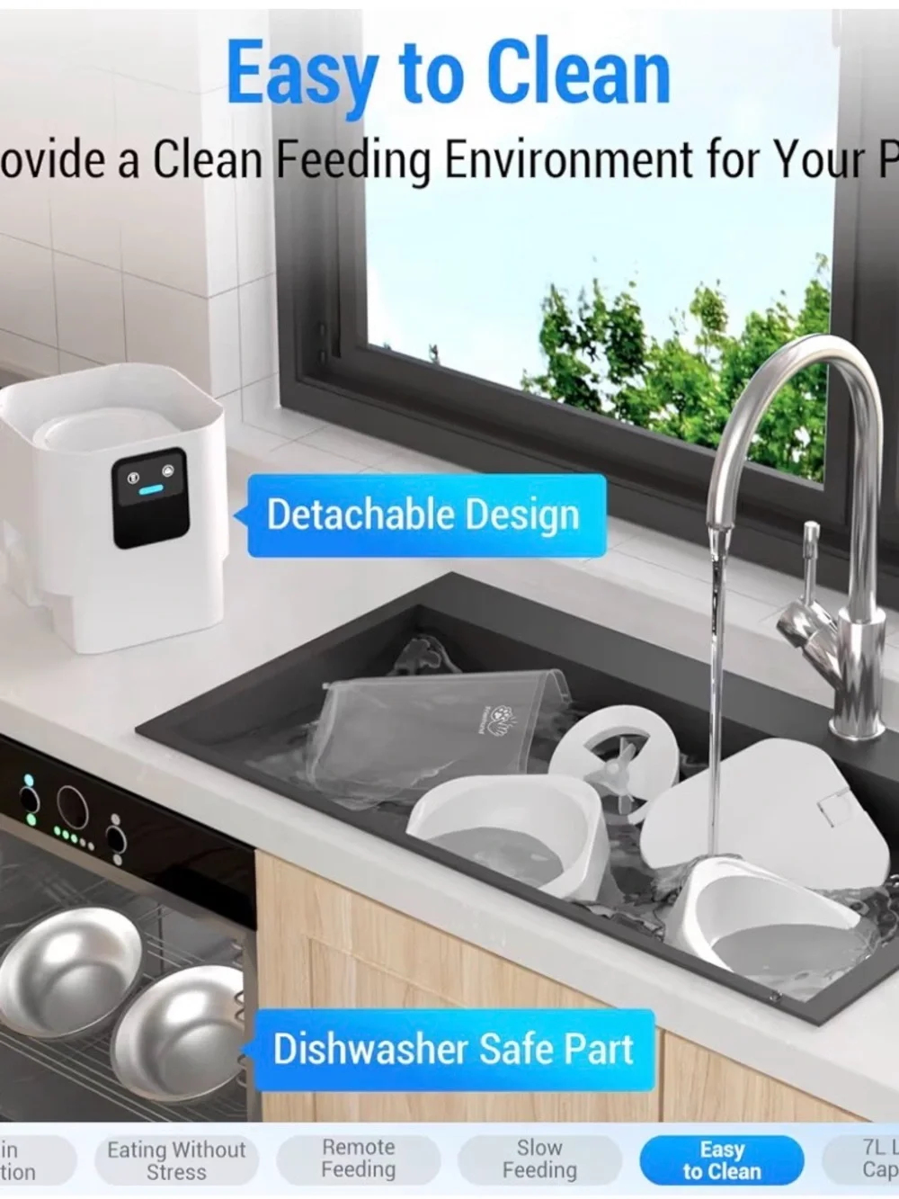 Automatic Pet Feeder 7L - White